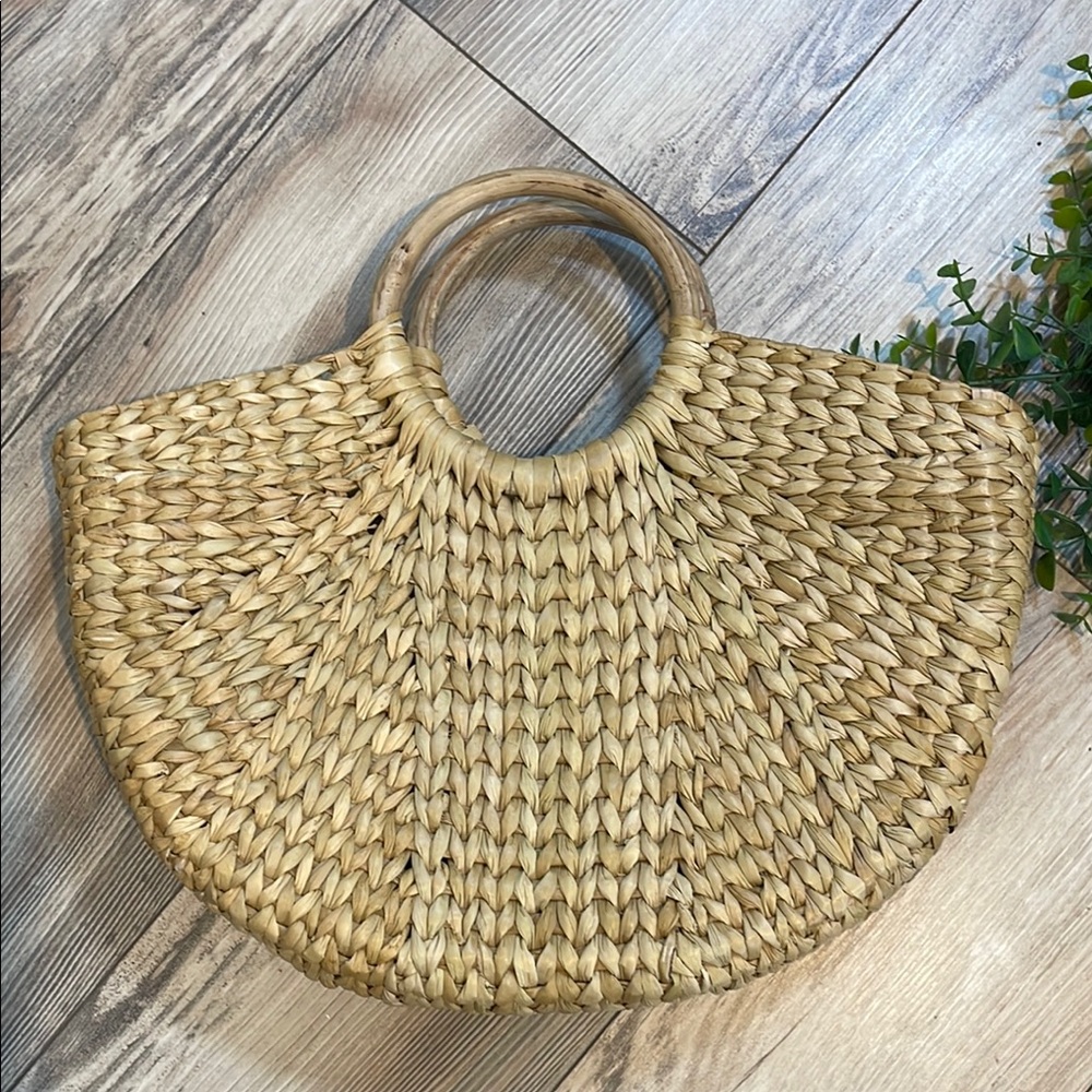 Natural Woven Tote Bag